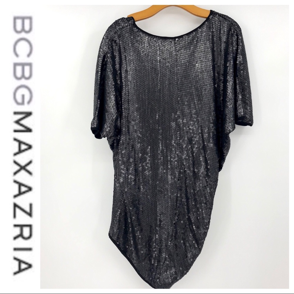 💕SALE💕 BCBCMaxAzria Black Embellished Side Dress - Picture 2 of 8
